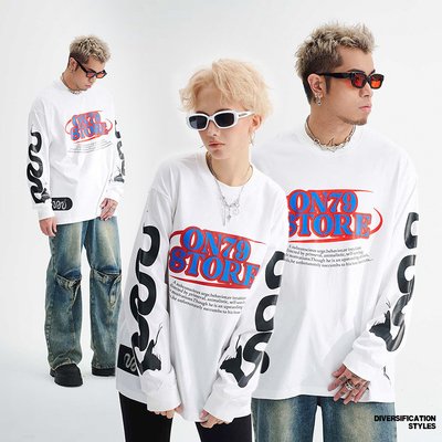 100 Percent Cotton Long Sleeve T Shirts 230gsm Heavyweight Letter Graphic For Men - Image 3