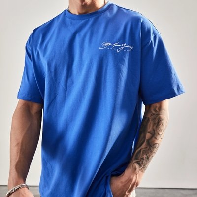 2023 Cotton Men's Oversized T-Shirt with Moisture Wicking Technology and O-Neck Collar - Image 3