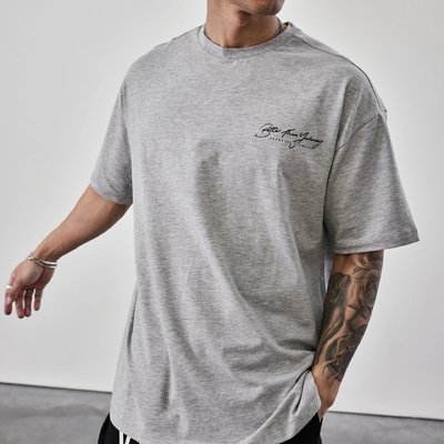 2023 Cotton Men's Oversized T-Shirt with Moisture Wicking Technology and O-Neck Collar - Image 5