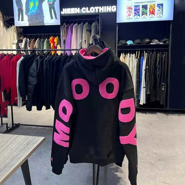 2024 Vintage Heavyweight 480g Casual Hooded Sweatshirt for Men Thick Dense Fleece Drop Shoulder Custom Oversized Hoodies - Image 5