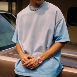 250 Gsm Oversized Streetwear Vintage Sun Faded Acid Wash T Shirt Oversized Men'S