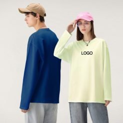 250gsm Oversized Full Sleeve T Shirt Mens Cotton Thermal Full Long Sleeve Unisex Blank