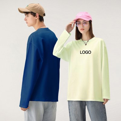 250gsm Oversized Full Sleeve T Shirt Mens Cotton Thermal Full Long Sleeve Unisex Blank