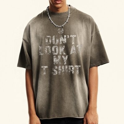320Gsm Acid Wash Oversized T Shirt Tee Cotton Heavyweight T Shirt Vintage Sun Faded Streetwear - Image 6