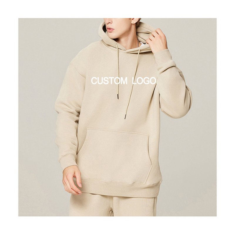 350G-700G Cotton French Terry Fleece Hooded Sweatshirt Men'S Oversized Loose Drop Shoulder