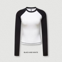 5xl 4xl 3xl 100 Cotton Long Sleeve T Shirts O-Neck Collar Women'S Y2k Vintage Contrast Raglan White