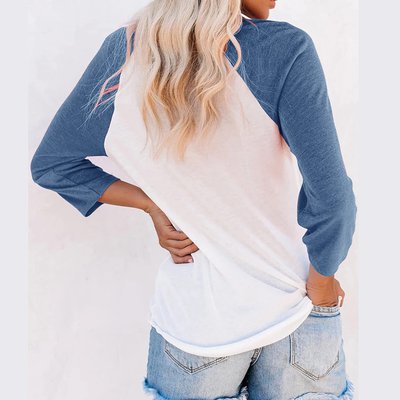 6xl 4x 3/4 Sleeve Jacket With Long Sleeve Shirt Womens Polyester Cotton Crew Neck Blank Raglan Baseball Jersey Tee Shirt - Image 5