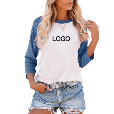 6xl 4x 3/4 Sleeve Jacket With Long Sleeve Shirt Womens Polyester Cotton Crew Neck Blank Raglan Baseball Jersey Tee Shirt - Image 2