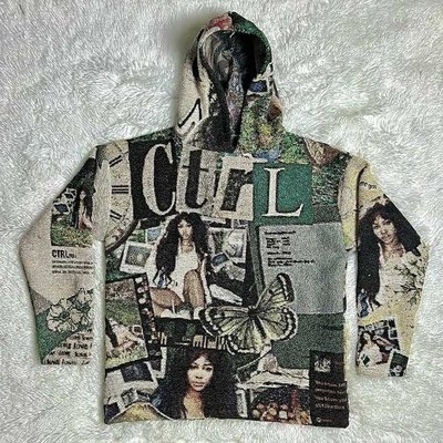 Anti-Shrink Heavyweight French Terry Oversized Printed Mens Woven Anime Tapestry Hoodie - Image 2