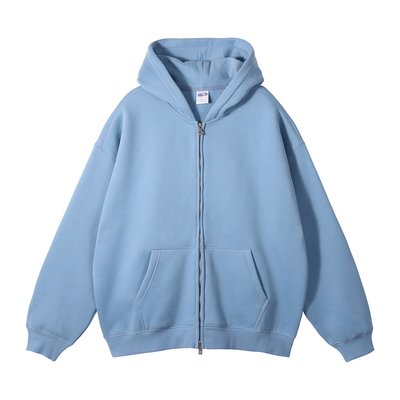 Autumn Winter Suede 350G Double Head Zipper Hoodie Cardigan Zip Neck Collar Sweatshirt - Image 3