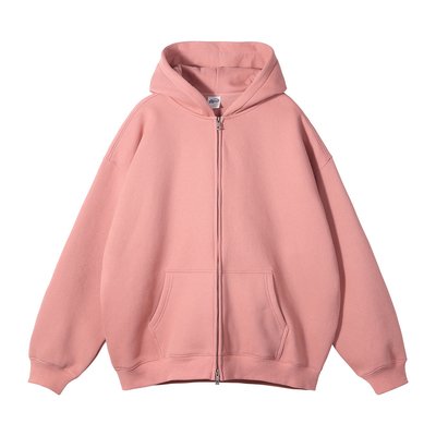 Autumn Winter Suede 350G Double Head Zipper Hoodie Cardigan Zip Neck Collar Sweatshirt - Image 6