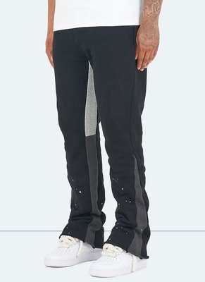Black Flared Sweatpants Mens Anti-Pilling Streetwear Vintage Flare Paint Spray Joggers Grey - Image 6