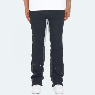 Black Flared Sweatpants Mens Anti-Pilling Streetwear Vintage Flare Paint Spray Joggers Grey