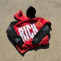 Blank Custom Couple Embroidery Hoodie Sun Faded Patchwork Distressed Streetwear Hoodie