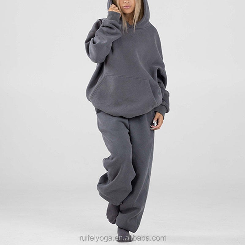 Bulk Unisex Fleece Sportswear Tracksuit Custom Logo High Quality Plain Heavyweight Oversized French Terry Cotton Blend Hoodie - Image 7