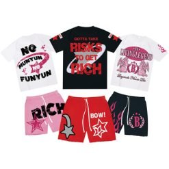 Casual Daily Life 2 Piece Set Mens Vintage Washed Acid Wash Sweat Shorts And T Shirts