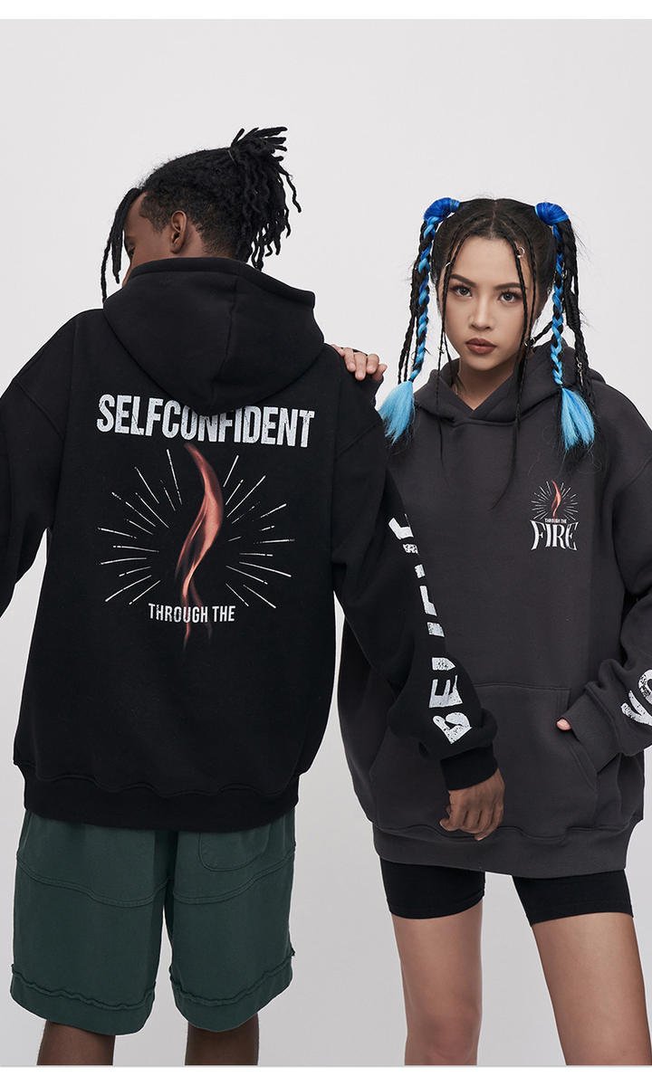 Charming Custom Autumn New Men's Essential Hoodie Loose Fit Solid Crocheted Digital Printing White Letters Fitness Winter - Image 5