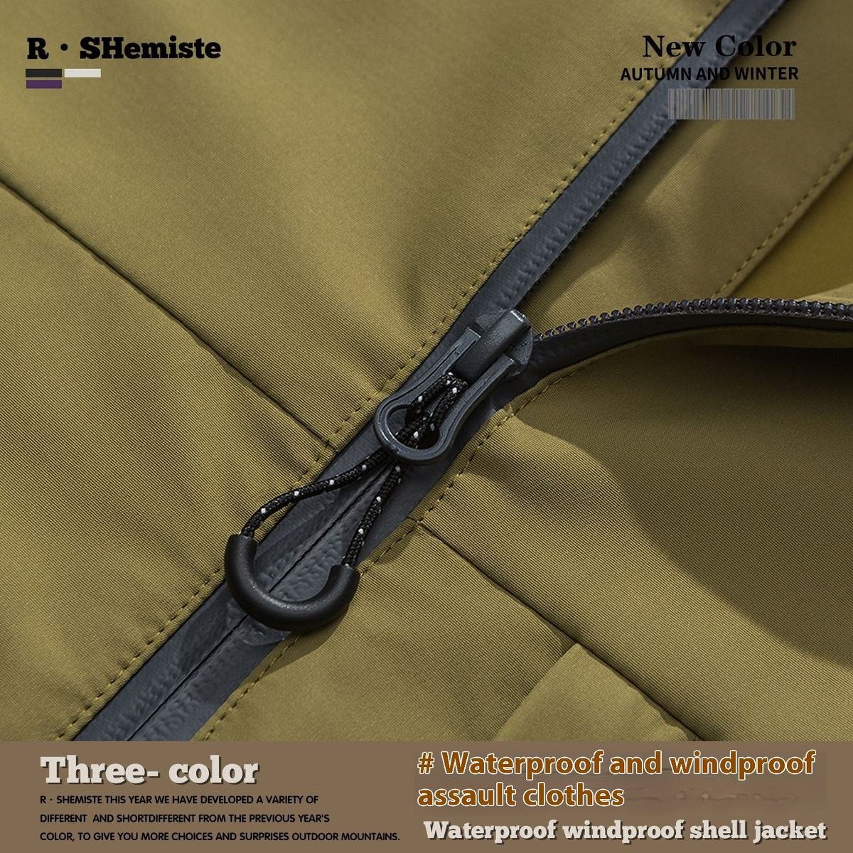 Charming Custom Men's Vintage Stand Windproof Hooded Varsity Jacket Polyester/Cotton Zipper Closure Trendy Brand Detachable - Image 3