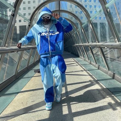 Color Block Contrast Reverse Stitch Pullover Sweatpants and Hoodie Set Sustainable - Image 3