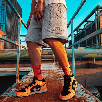 Colorful Cycle Mens Acid Wash Biker Shorts Set Workout Cotton Casual Daily Life - Image 4