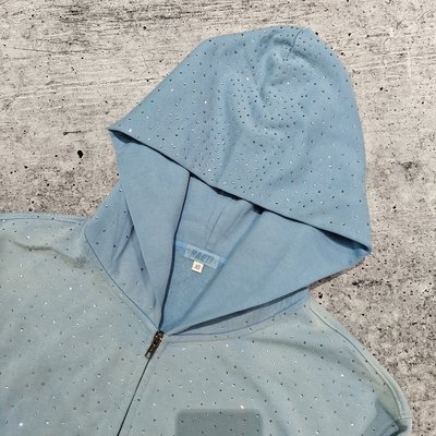 Custom 2025 Streetwear Heavyweight Rhinestone Hoodie Unisex Blank Vintage Sun Faded Acid Wash Zip Up Oversized Hoodies - Image 5