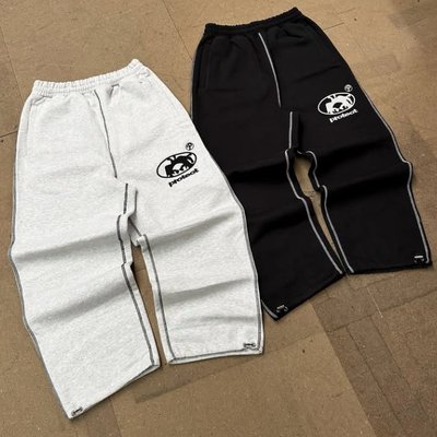 Custom 500 Gsm French Terry Wide Leg Sweatpants Embroidery Adjustable Drawstring Cuff Baggy Track Pants for Men - Image 5