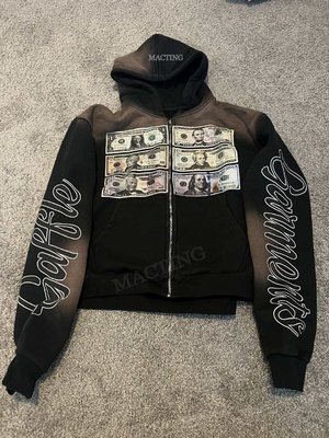 Custom 600 Gsm HeavyWeight French Terry Vintage Acid Wash Distressed Sun Faded Hoodie - Image 3