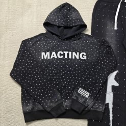 Custom Applique Embroidery Distressed Rhinestone Zip up Hoodie Acid Wash Vintage Washed Fleece Streetwear Hoodie for Men