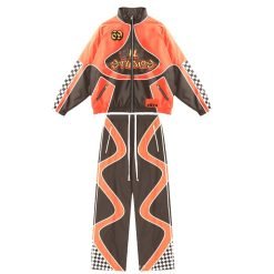 Custom Color Blocked Sweatsuits Cut And Sew Men's Patchwork Track Nylon Windbreaker Tracksuit