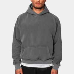 Custom Design Men'S Hoodie High Weight Oversized Drop Shoulder Streetwear Pullover Vintage Acid Washed Hoodies for Men