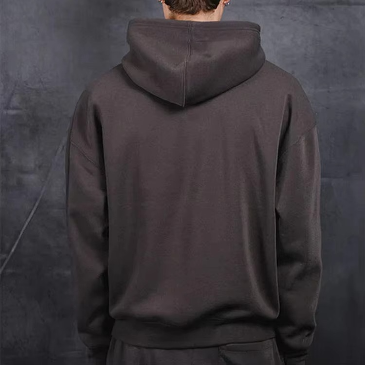 Custom Embroidered High Quality Unisex Streetwear Drop Shoulder Heavy Weight Organic Cotton Oversized Pullover Men Fleece Hoodie - Image 2