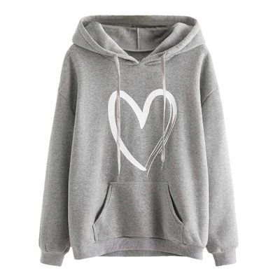 Custom Embroidery Hoodie Fall Fashion Trend Women'S Casual Heart Print Long Sleeve Pullover - Image 6