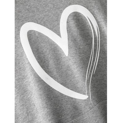 Custom Embroidery Hoodie Fall Fashion Trend Women'S Casual Heart Print Long Sleeve Pullover - Image 4