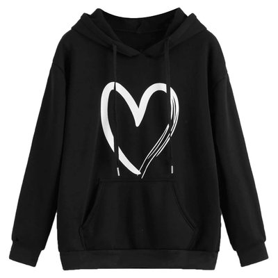 Custom Embroidery Hoodie Fall Fashion Trend Women'S Casual Heart Print Long Sleeve Pullover - Image 7