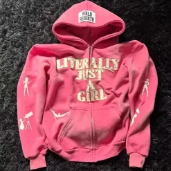 Custom French Terry 100% Cotton Heavyweight Acid Wash Sun Faded Rhinestone Gemstone DTG Printing Distressed Hoodie