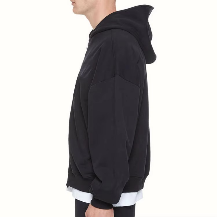 Custom French Terry 100% Cotton Hoodie Manufacturers Heavy Weight 500 Gsm Pullover Luxury Boxy Cropped Hoodie for Men - Image 2