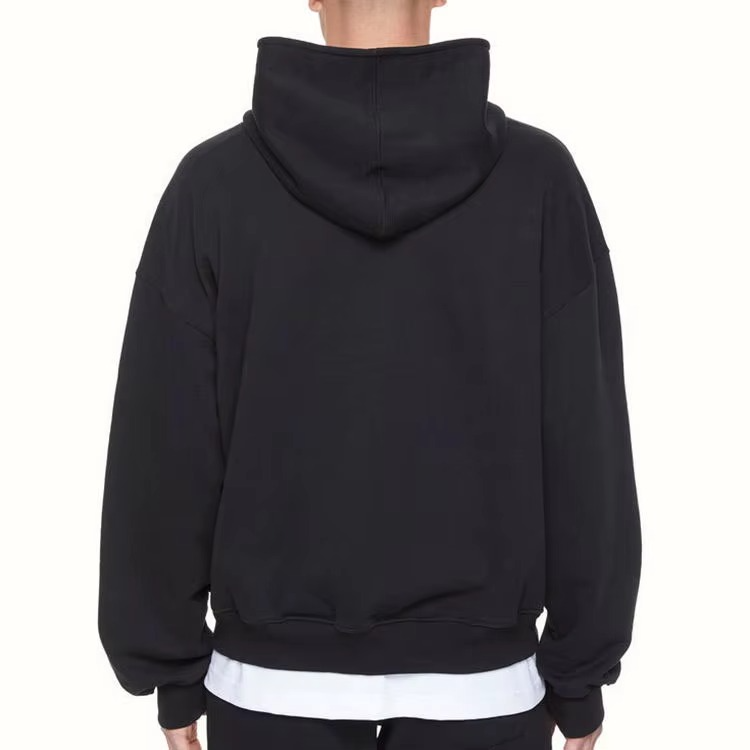 Custom French Terry 100% Cotton Hoodie Manufacturers Heavy Weight 500 Gsm Pullover Luxury Boxy Cropped Hoodie for Men - Image 4