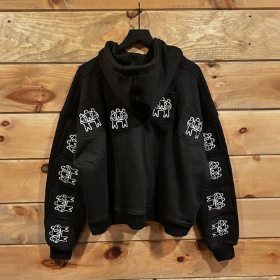 Custom Full Multi Pockets Zip Up Oversized Cropped Hoodie Men Unisex Embroidery Print Heavyweight Hoodies - Image 5