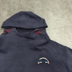 Custom Heavyweight 100% Cotton Solid Winter Sun Faded Acid Wash Patch Applique Embroidered Cropped Print Hoodie for Men