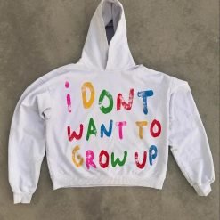 Custom High Quality Hooded Letter Pattern Y2K Loose Fit Streetwear Seamless 300gsm Cotton Thick Shirt for Men