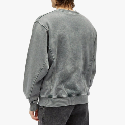 Custom High Quality Plus Size Oversize Streetwear Sweatshirts Acid Washed Crew Neck Pullover Vintage Sweatshirt