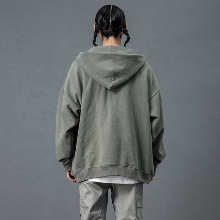 Custom High Street Men's Oversize Full Zip up Hoodies Drop Shoulder Jackets Loose Style Plus Size Hoodie - Image 2
