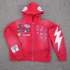 Custom Hoodie Manufacturer Men Streetwear Vintage Acid Wash Distressed Embroidery Applique Patchwork Acid Wash Hoodie