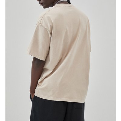 Custom Logo Design Washed T Shirts for Men Oversized Drop Shoulder Tee in 100% Cotton - Image 2