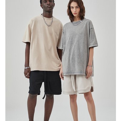 Custom Logo Design Washed T Shirts for Men Oversized Drop Shoulder Tee in 100% Cotton - Image 4