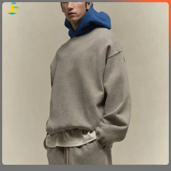 Custom Logo Men's Hoodie 100% Cotton Boxy Cropped Elastic Waistband Hoodie Contrast Color Hood Fashion Hoodies Sweatshirts