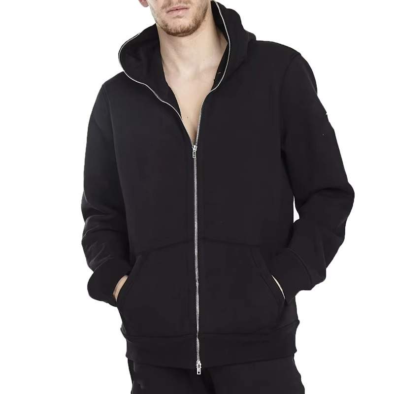 Custom Logo Oem New Design 100% Cotton Pullover Solid Full Zip up Hoodie - Image 4
