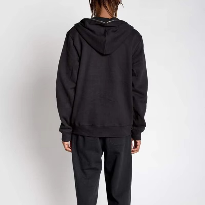 Custom Logo Oem New Design 100% Cotton Pullover Solid Full Zip up Hoodie - Image 3