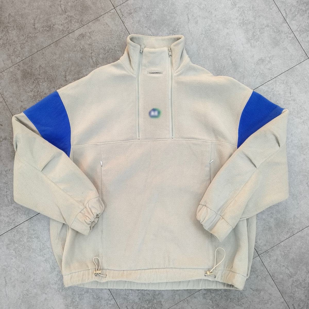 Custom Made Men's Winter Half Zipper Logo Hoodie 100% Cotton Oversize Solid Pattern Washed Technique Fleece Hooded Moq10 - Image 4