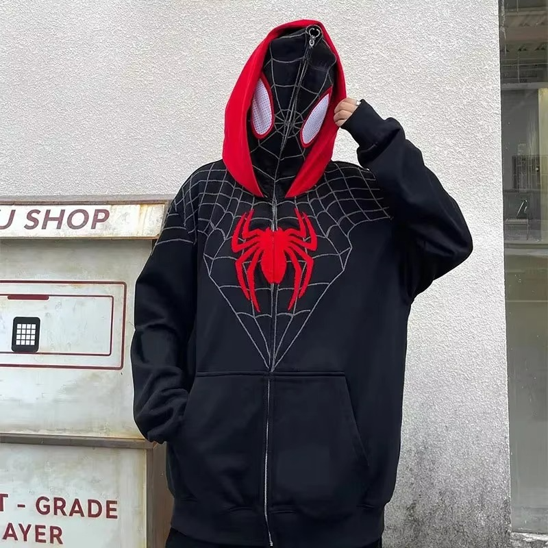 Custom Manufacturer Y2K Men French Terry 100% Cotton Low Minimum Oversized 3D Logo Full Face All Zip up Hoodie Puff Print - Image 4
